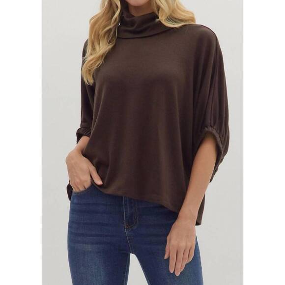 NEW ENTRO sally dolman top in brown - Picture 1 of 5
